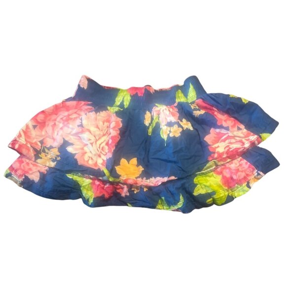 Abercrombie Kids Floral Ruffle Skirt L Blue W/ Pink‎ & Yellow - Picture 4 of 4